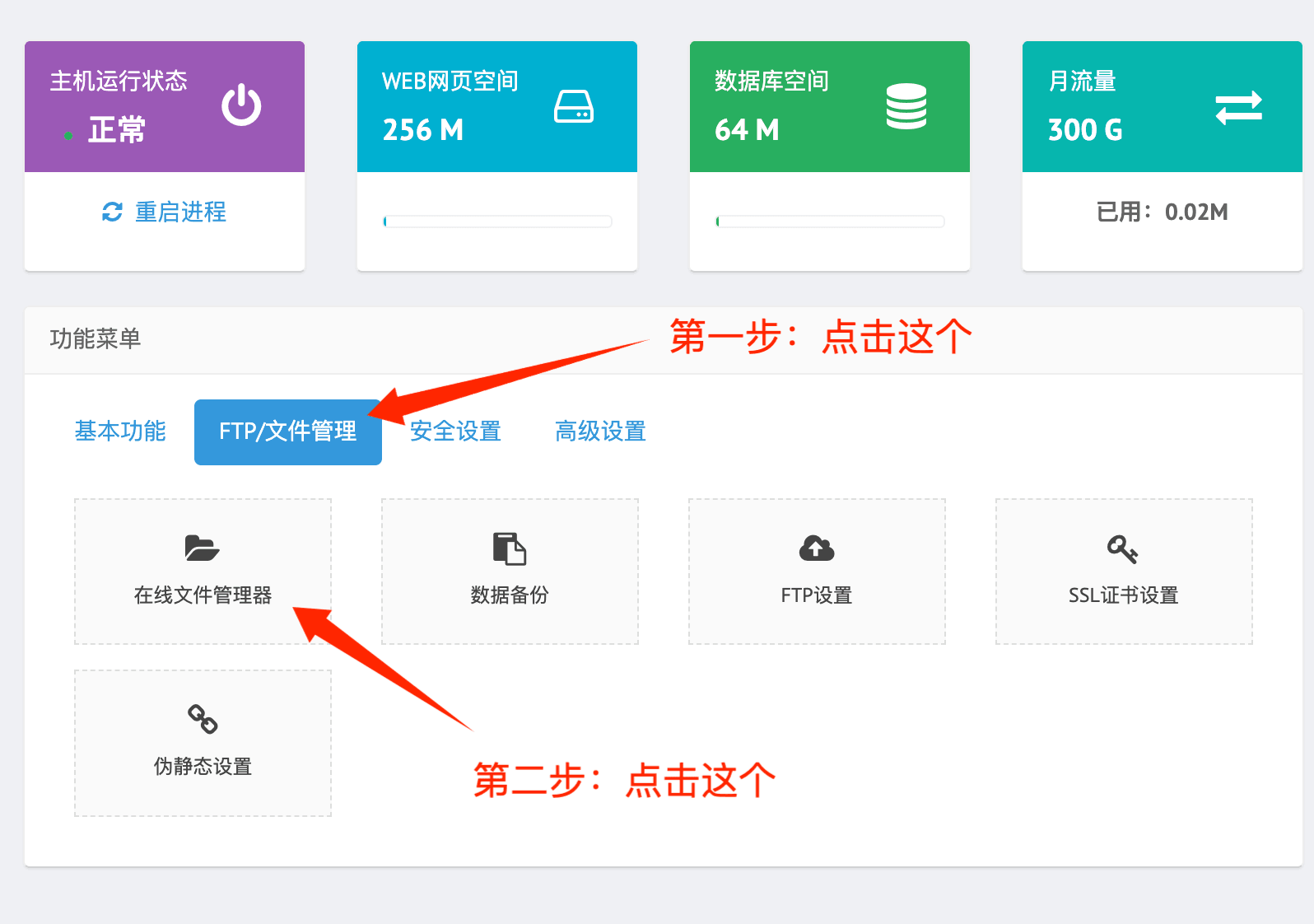 进入在线文件管理器 进入在线文件管理器